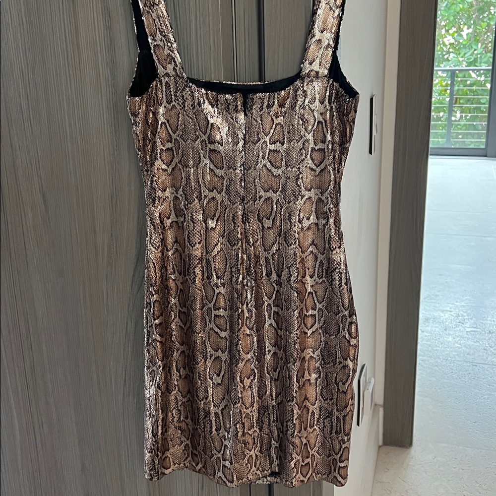NWT $495 L'AGENCE Auden Snake Print Sequin Mini Dress Size XS - Picture 8 of 8